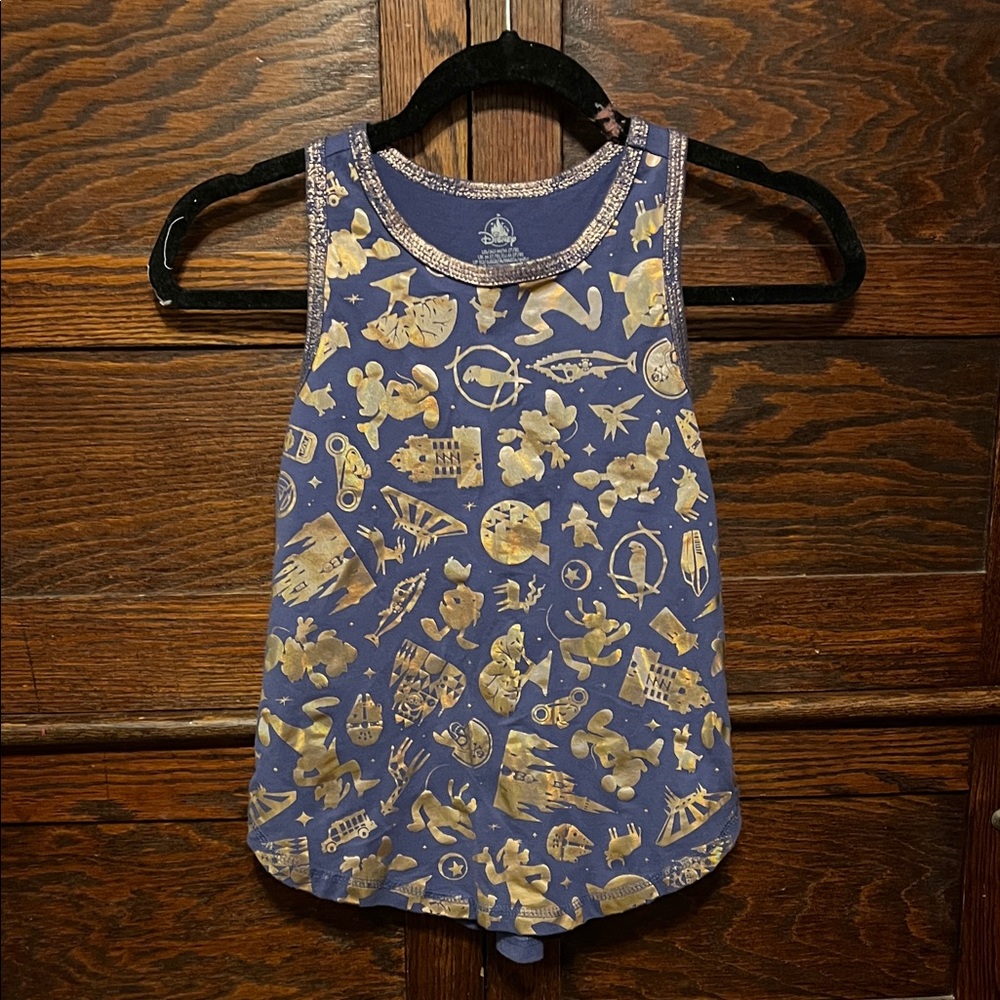 Disney Blue and Gold Kids Tank Top